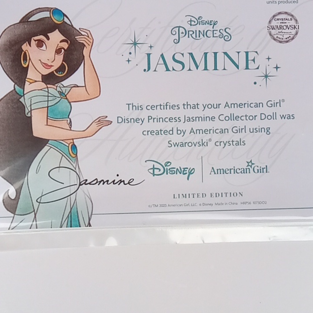 American Girl Disney Princess Jasmine Collector Series Doll With Original Box - Picture 11 of 16